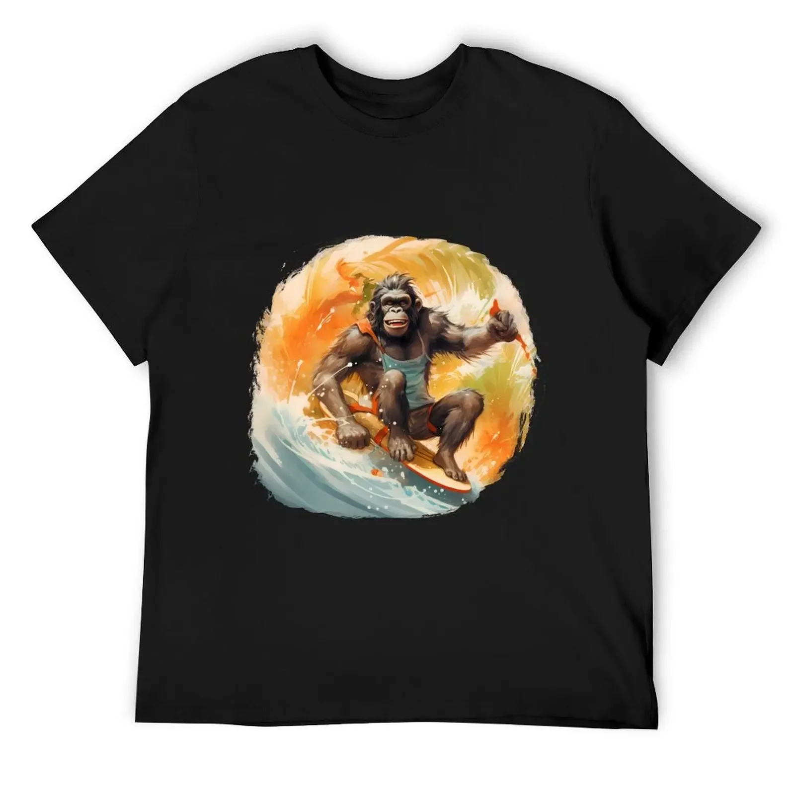 Футболка Surfing Monkey Aquarell черная мужская футболка по индивидуальному заказу