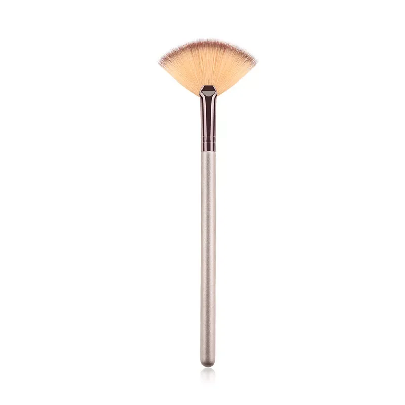 

Pcs Professional Fan Makeup Brush Blending Highlighter Contour Face Loose Powder Brush champagne Gold Cosmetic Beauty Tools