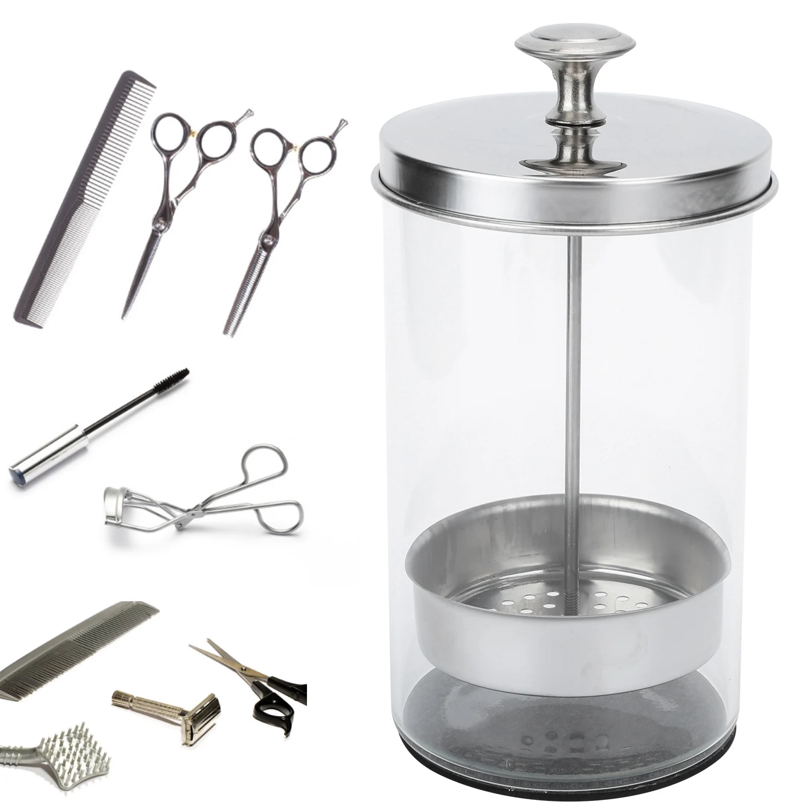 Professional Soaking Jar Salon Barber Scissor Combs Glass Cleaning Bottles 650ml images - 6