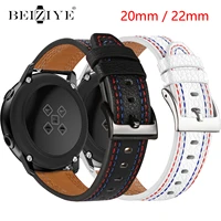 22mm 20mm leather strap watchband for samsung galaxy watch 3 45mm original wristband quick releas bracelet for amazfit gtr 2