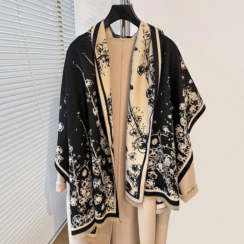 Осень-зима 2024 шарф мечты розы жаккардовый Ретро стиль кашемир ощущение