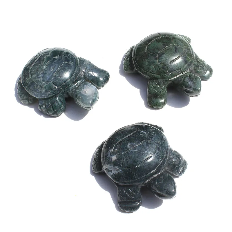 

1 шт. Натуральный Мох, Agate в виде черепахи со стразами Craft