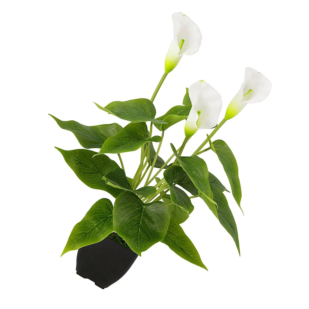 

1 шт. искусственная Калла, лилия в горшке, зеленое растение, искусственное украшение