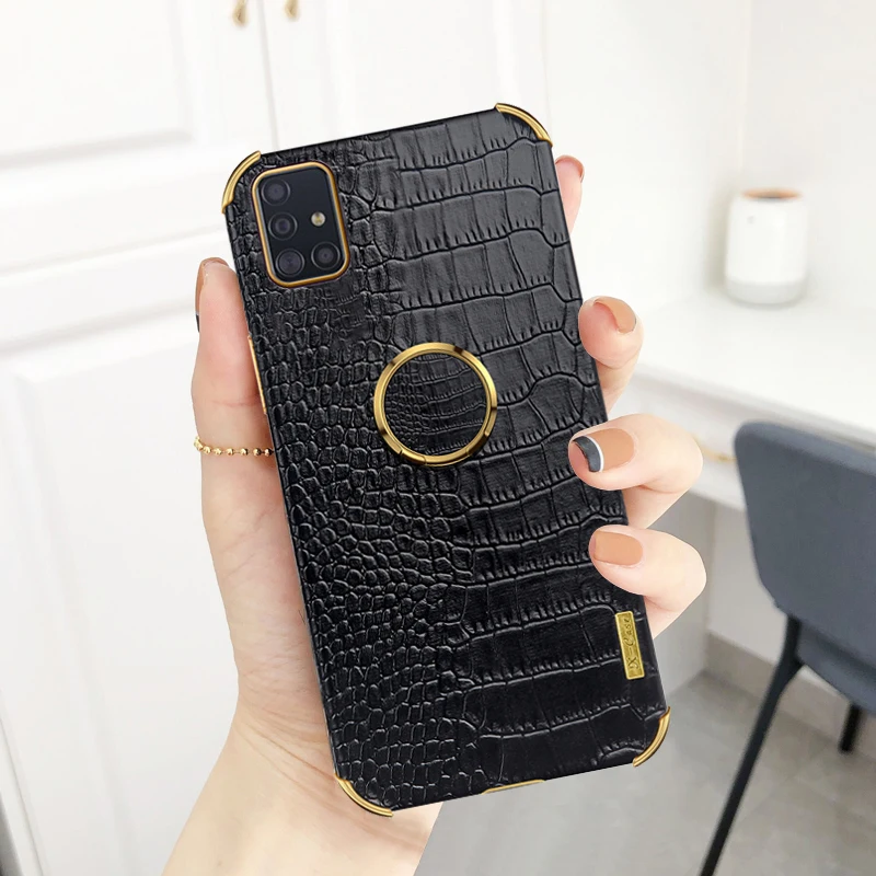 

Luxury Crocodile Leather Case For Samsung A73 A72 A71 A70S A53 A52 A51 A50S A42 A33 A32 A31 A22 A13 A12 A03S A02 A02S TPU Cover
