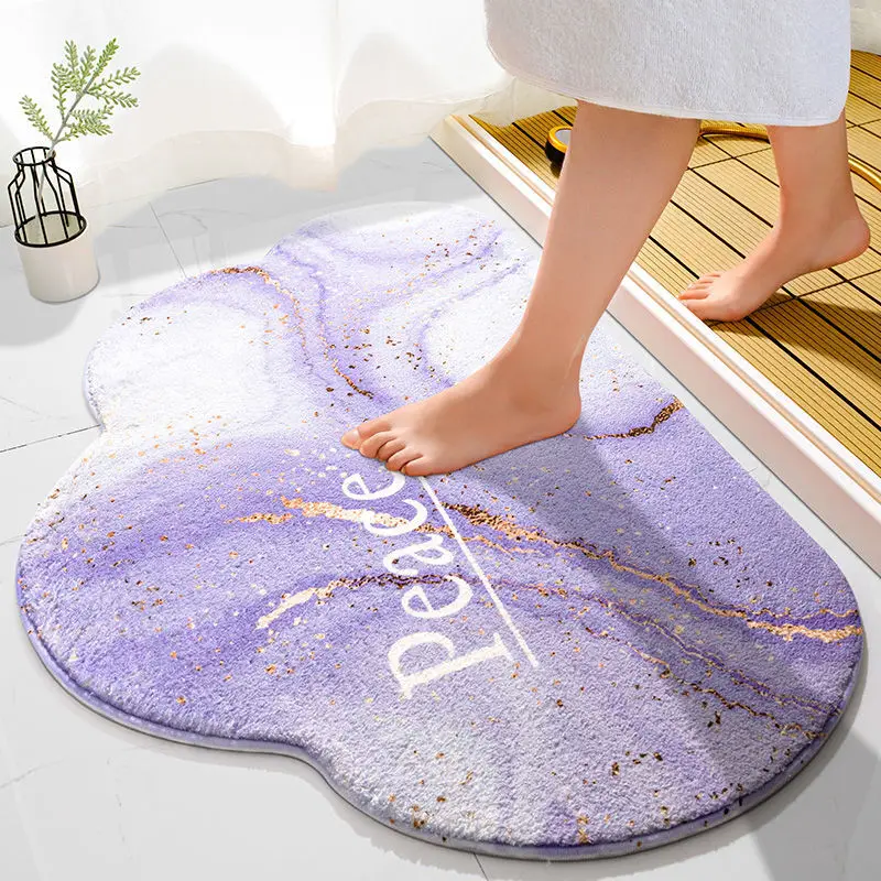 

Purple Could Carpets Bathroom Anti-slip Cushion Corridor Bathing House Bath Footbath Door Cushion Toilet Kitchen Marble Mat 2022