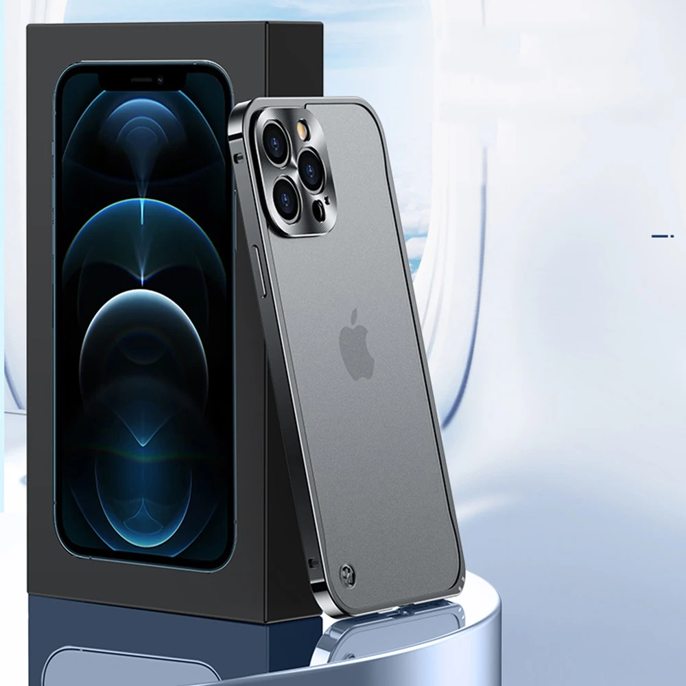 Роскошная матовая металлическая рамка + прозрачная стеклянная задняя крышка для