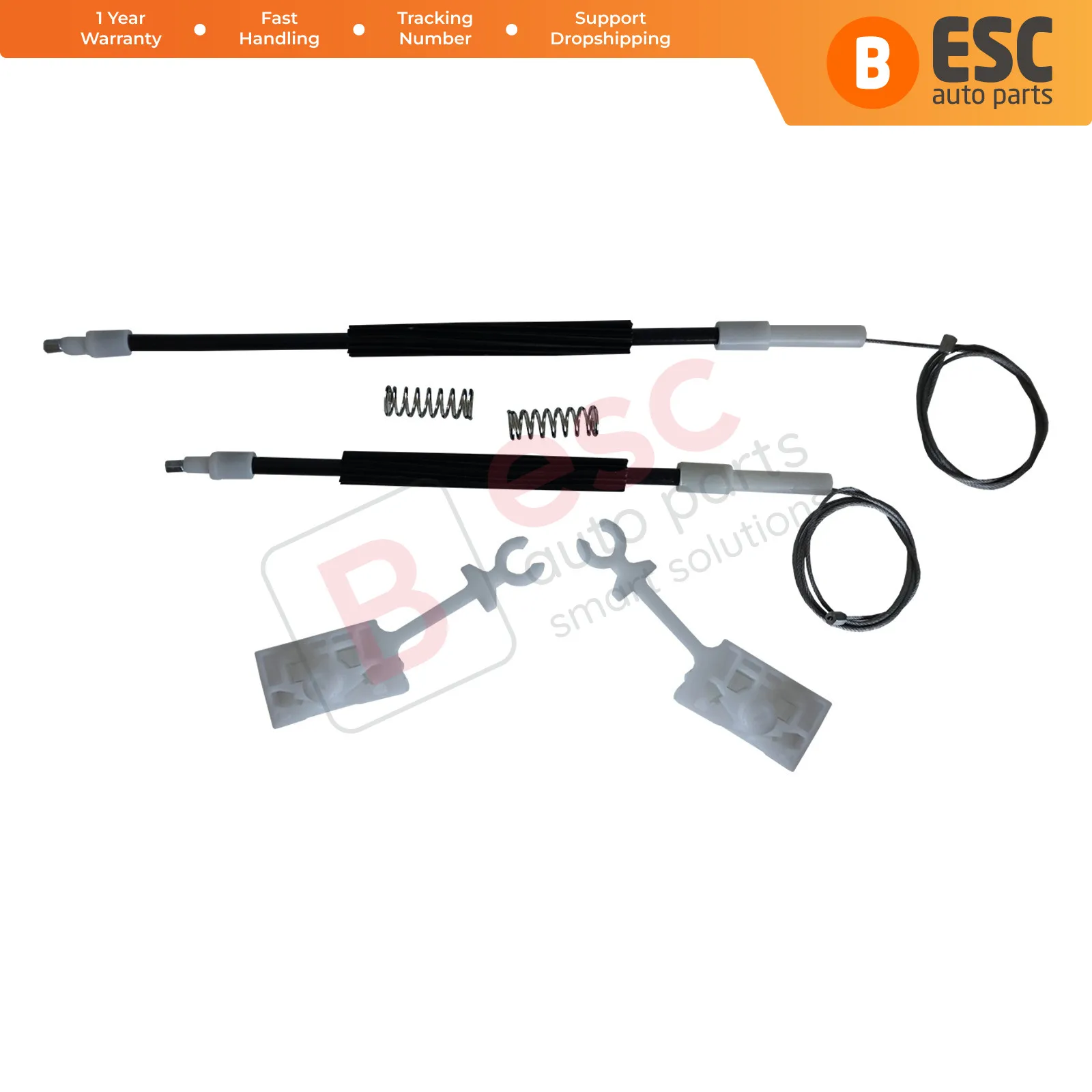 

ESC Auto Parts EWR5199+EWR5200 Power Window Regulator Front Left or Right Door Repair Set 46751871, 46751870 for Alfa Romeo 147