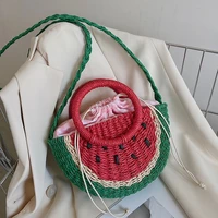 cute totes crossbody messenger bag straw bag 2022 beach summer fashion lady watermelon shoulder bags women woven hand made handb