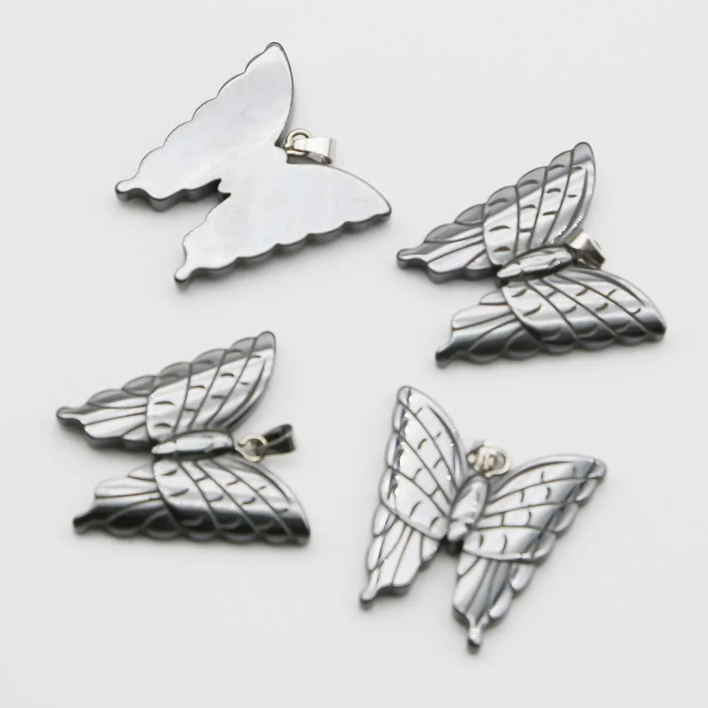 

12 шт., подвеска-бабочка из гематита