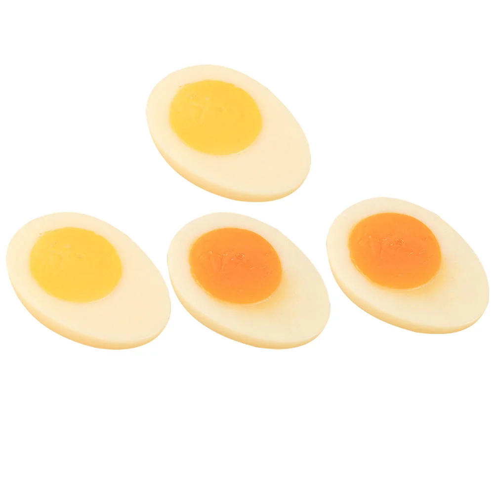 

4Pcs Simulated Boiled Eggs Pretend Food Toy Foods Breakfast Food Artificial Boiled Egg