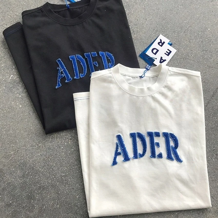 

2021 ADER ERROR T-shirt Men Women High Quality Blue Embroidered Letter Adererror Tee ADER Tops Casual Short Sleeve