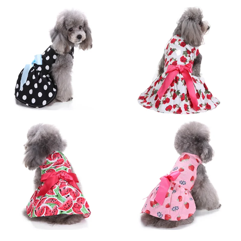 

Pet Clothes for Small Dogs Dresses Sweety Princess Dress Summer Skirt Watermelon Pug Yorkie Clothing Puppy Supplie Dress Girl