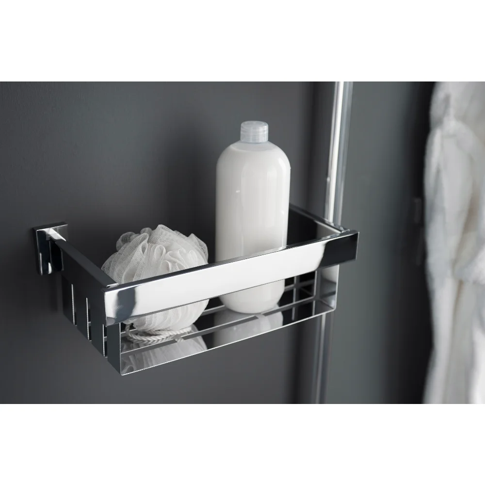 

1143821 Edge Bottle Holder Chrome，modern，bath Storage，Durable and Strong，easy To Install