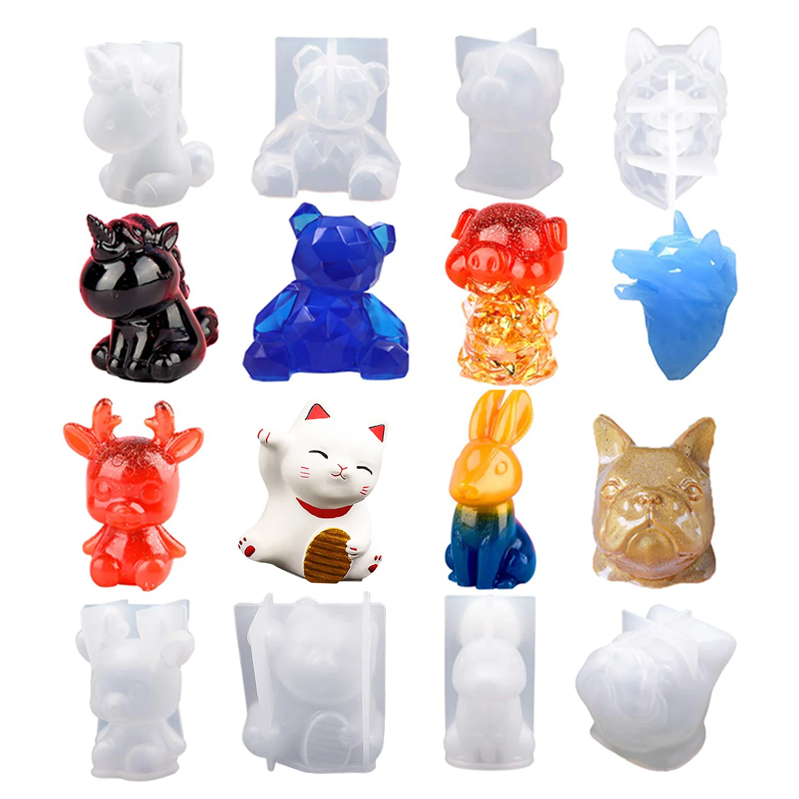 Женская силиконовая форма геометрический медведь кролик мультяшное животное