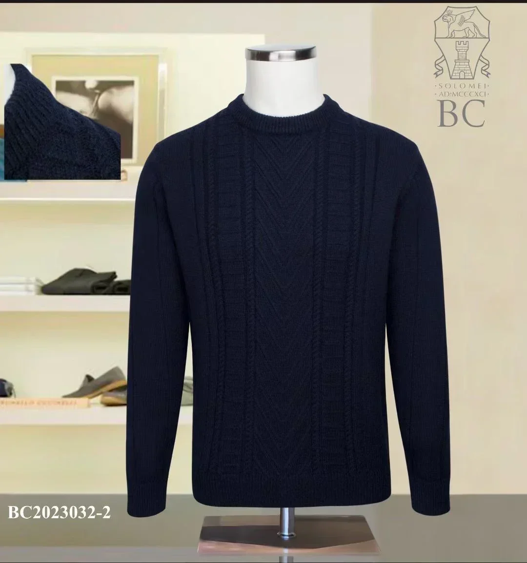 Мужской кашемировый свитер с длинным рукавом большого размера