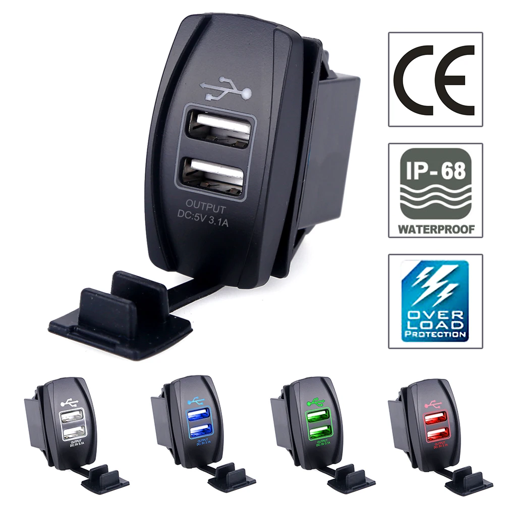 

Автомобильное зарядное устройство с двумя Usb-портами, 12 В, 3,1 А