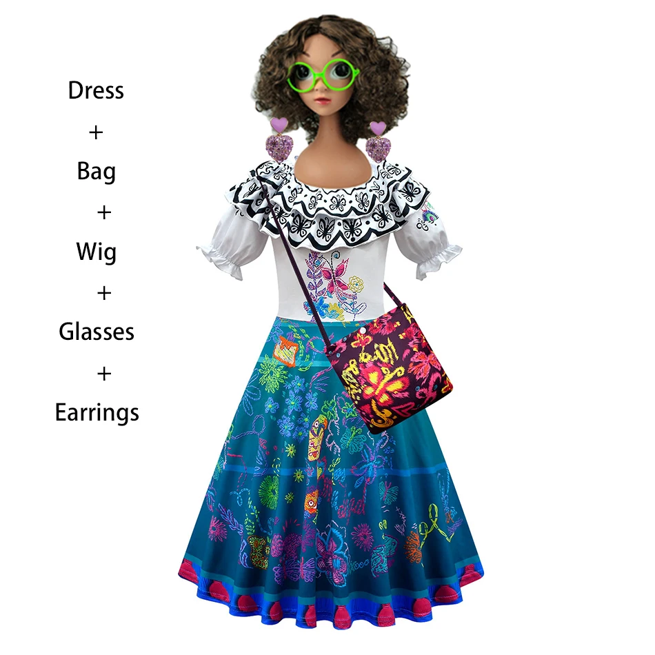 Disney ENCANTO Robe Isabela Cosplay Costume For Girl Mirabel Dolores Princess Dress Baby Fancy Birthday Carnival Party Clothing