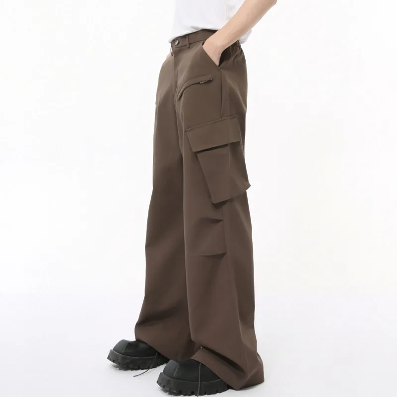 SYUHGFA свободные прямые брюки-карго с несколькими карманами широкие брюки
