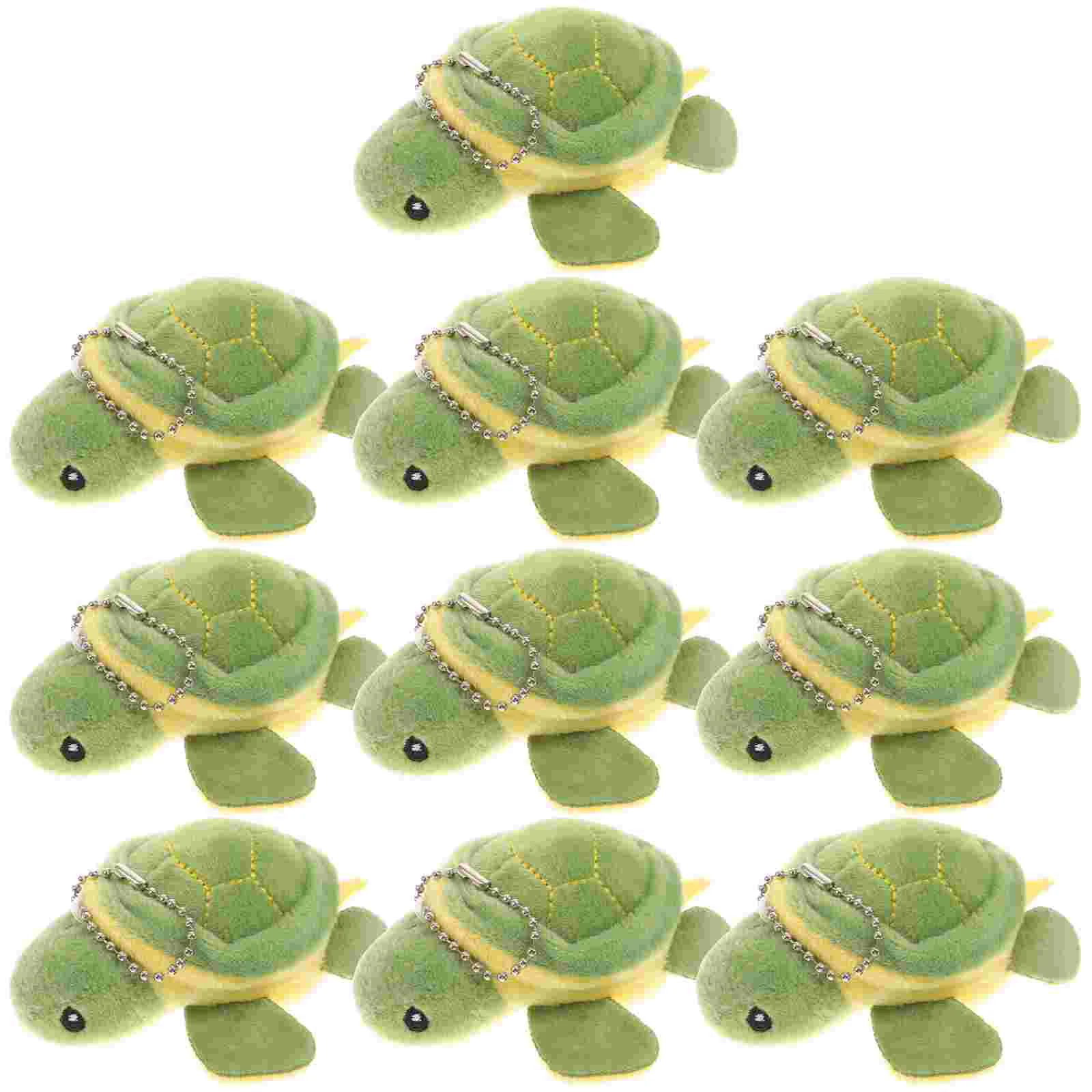 

10 Pcs Little Turtle Ornaments Mini Keychain Memorial Gift Backpack Pendant Plush Animal Keychains Pendants