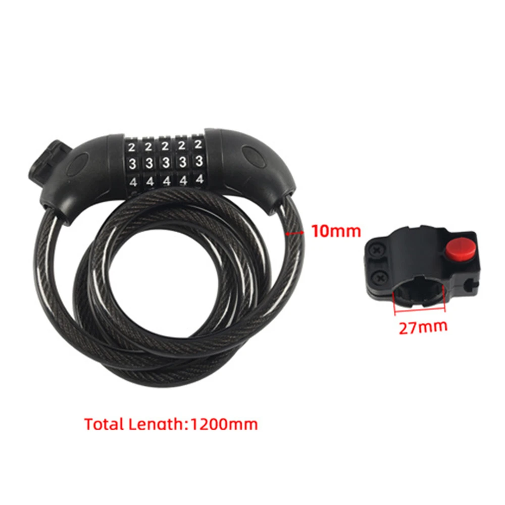 

Anti Theft Bike Locks Cable 4 Feet High Security 5 Digit Resettable Combination Coiling Heavy Duty with Mounting Bracket