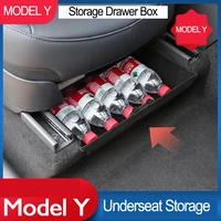 car underseat storage organizer case black storage drawer box suitable car auto interior accessories for tesla model y