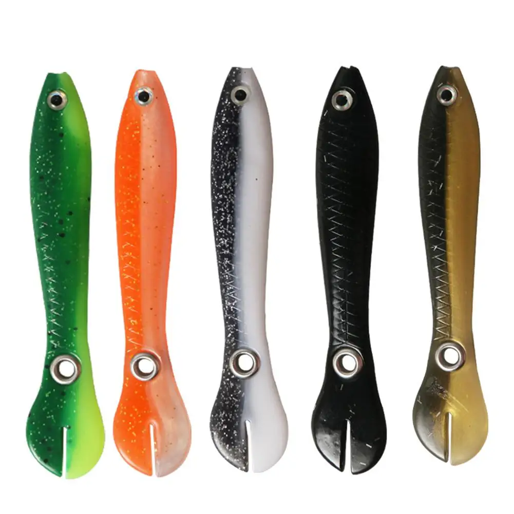 

5Pcs/Set Soft Rubber Colorful Bionic Small Loach Shape Soft Lure Realistic Bouncing Wobbling Tail Fake Fishing Bait 10cm 6g