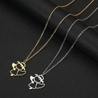 stainless steel angel gold plated necklace for women dainty charm necklace for her minimalist religious