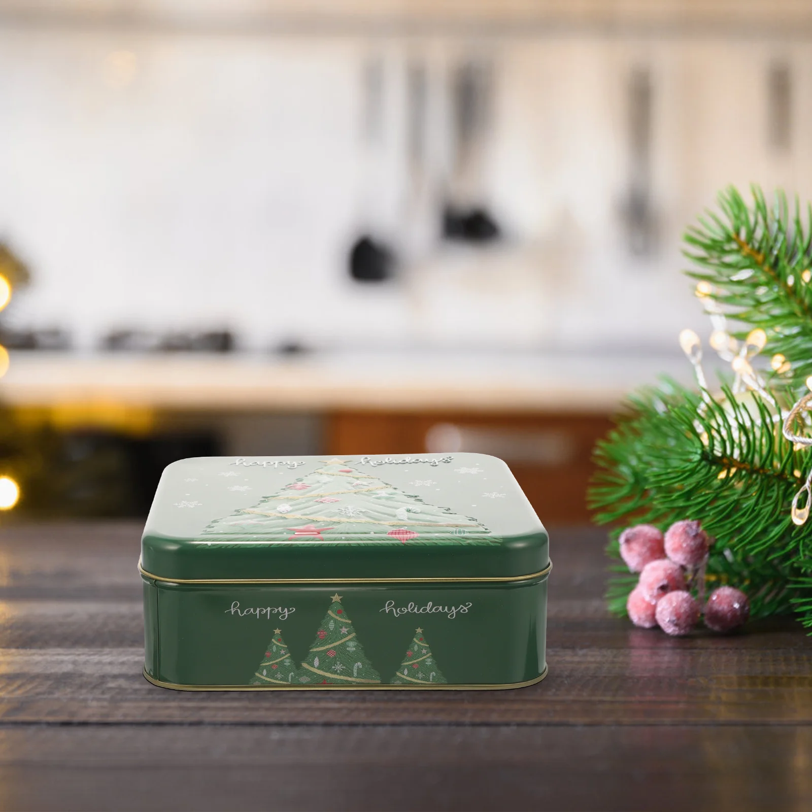 

Christmas Gift Box Candy Containers Cookie Tin Tins Empty Biscuit Large Lids Tinplate Party