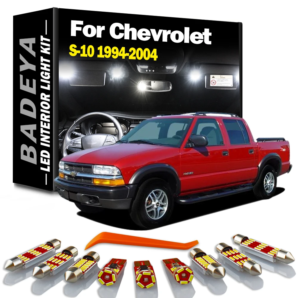 

Светодиодные лампы BADEYA для салона автомобиля, 13 светодиодный т., для Chevrolet Chevy S-10 1994-2001 2002 2003, Автомобильные светодиодные лампы Canbus без ошибок