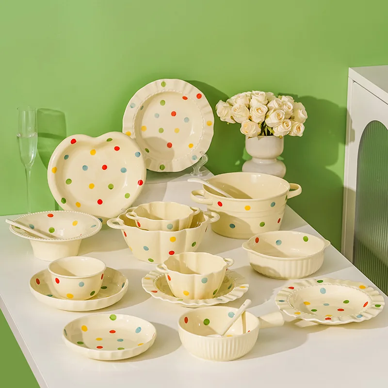 Радужная волна точка Керамический подглазурный цветной набор Комбинированная