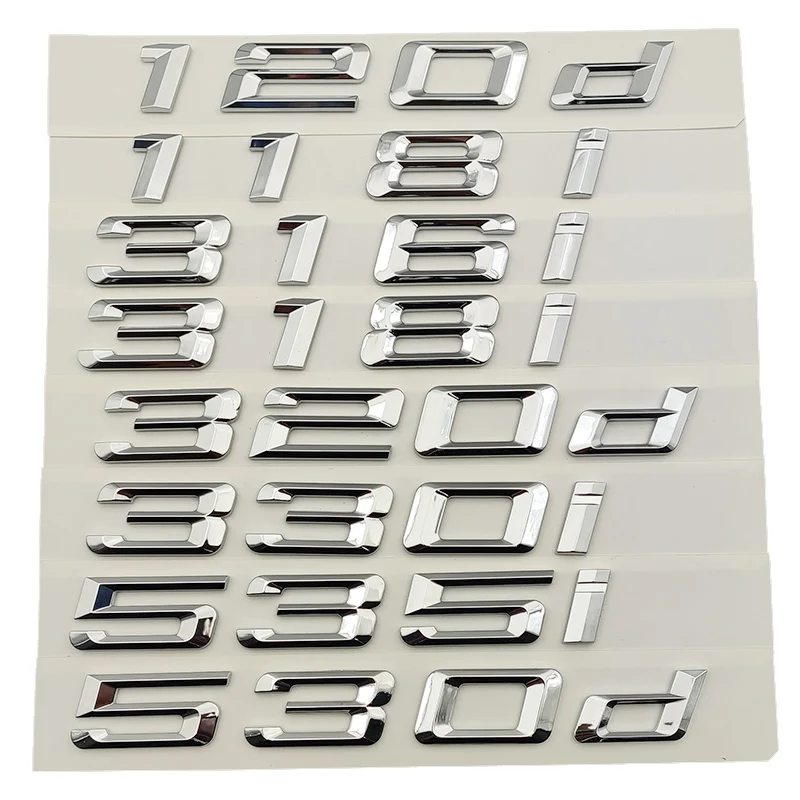 

3D ABS Car Letters Trunk Emblem Badge Sticker For Logo BMW Lettering 118i 118d 120d 130i 316i 318i 320d 320i 520i 530i 535i 530d