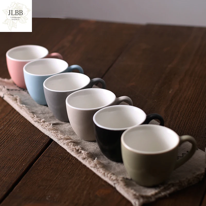 

6PCS/Set 100ml Porcelain Cups For Coffee Tea Espresso Microwave Dishwasher Safe Modern Home Kitchen Drinkware Small Ceramic Mugs