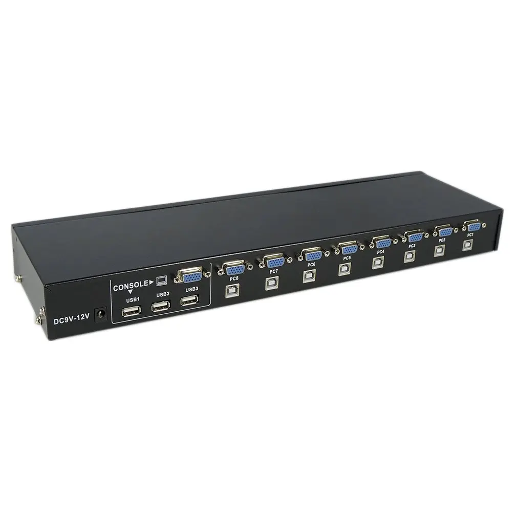 

Hot Small Size 8 Ports USB 2.0 External KVM Switch Box Manual Switcher Support for 1920x1440 VGA Splitter Adapter Fast Delivery