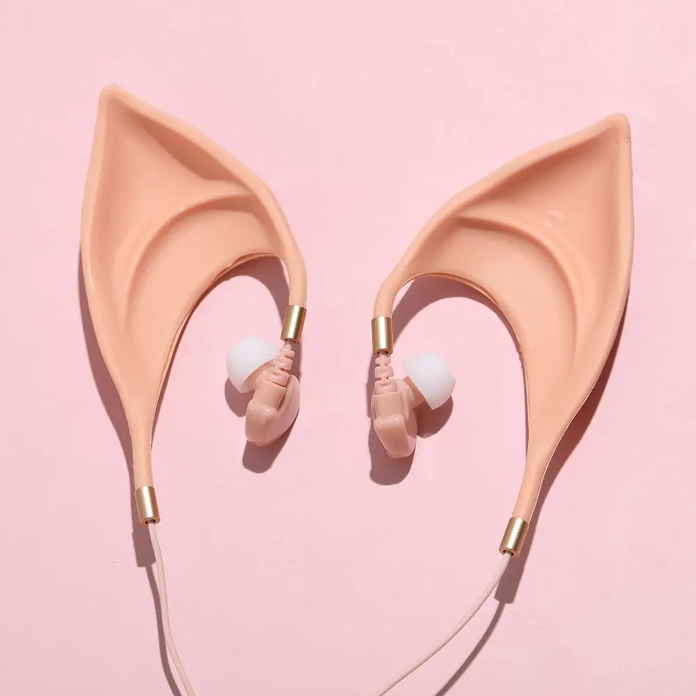Фото Наушники-вкладыши Elf Ears, наушники-вкладыши, сказочные наушники с встроенным микрофоном, стереонаушники, украшение на Хэллоуин для Huawei, Xiaomi, Samsung, наушники Elf №4