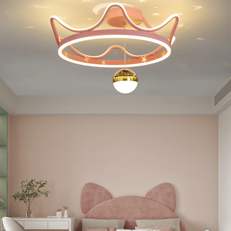 Современная люстра в форме короны с проекционной лампой лампа для спальни