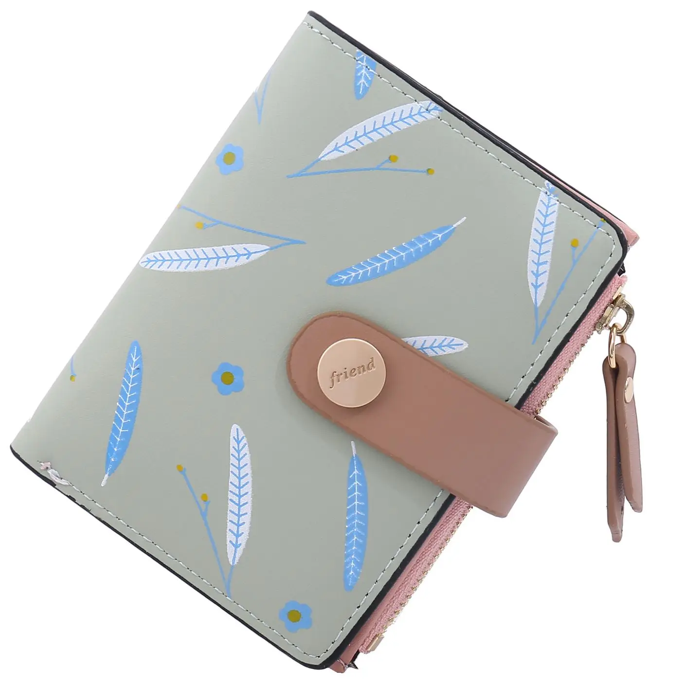 Clutch Ladies Feather Wallets Zipper Coin Purse Card Holder Wallet For Girls Travel Gift Tarjeteros para tarjetas de crédito