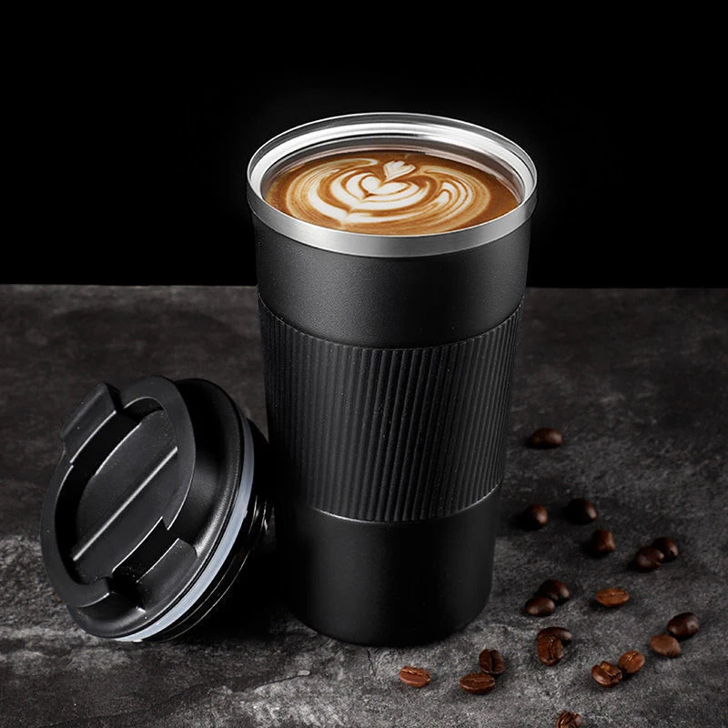 

1PC 380ml/510ml Coffee Tumbler Stainless Steel Travel Mug with Non-slip Case Double Wall Vacuum Water Bottle Gift For Her