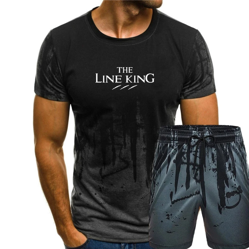 

Мужская футболка THE LINE KING с забавным принтом, черная футболка техно-дома