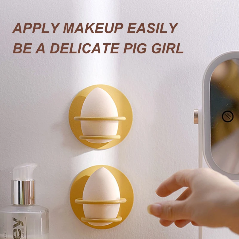 

Wall-mounted Beauty Egg Shelf Powder Puff Storage Rack Beauty Comb Shelf Gourd Powder Puff Bracket Cosmetics Storage Accessories