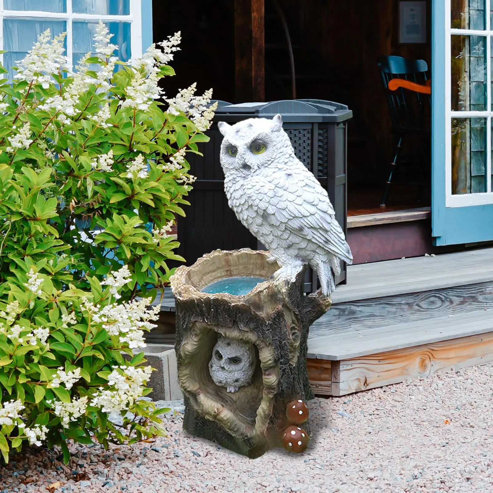 

Owl Statue Solar Light Decoration Housewarming Gift Resin Lawn Ornaments for Backyard Patio Indoor Outdoor Landscape