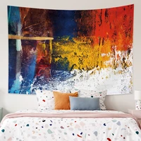 abstract graffiti gradient color oil painting scene bedroom decoration chambre tapestry kawaii aesthetic room decor background