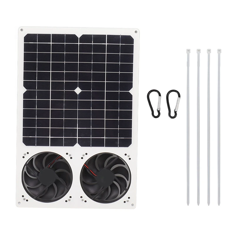 

Solar Powered Panel Fan Kit Portable Exhaust Ventilator 30W 12V for Home Outdoor Chicken Coops Greenhouse Shed