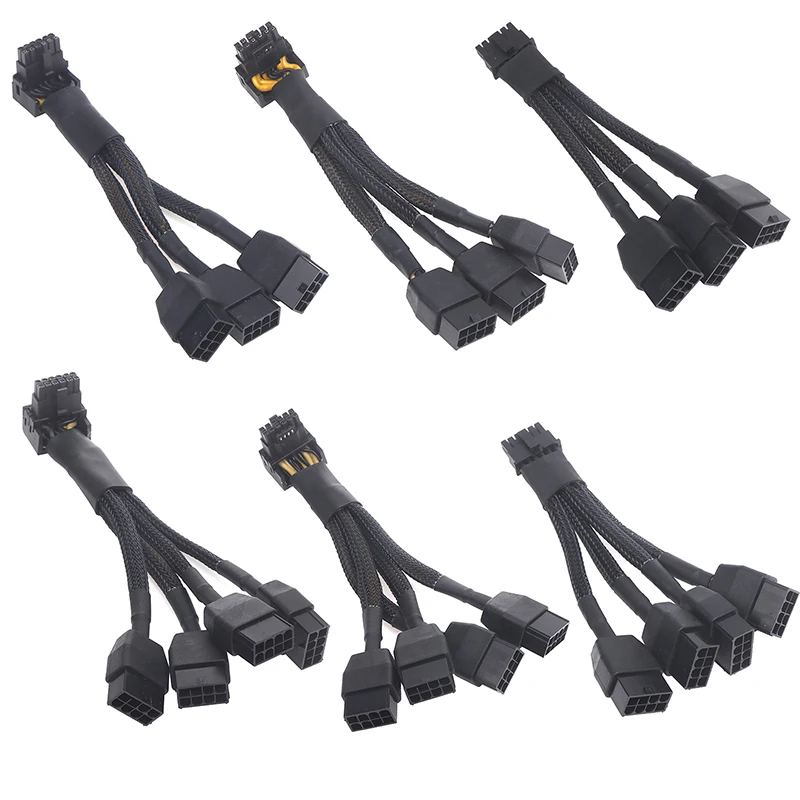 

RTX4090 RTX4080 серия 16AWG 4x8pin 3x8pin PCI-e до 16Pin (12 + 4) PCI-e 5,0 12vhpwr соединитель 90-градусный колено