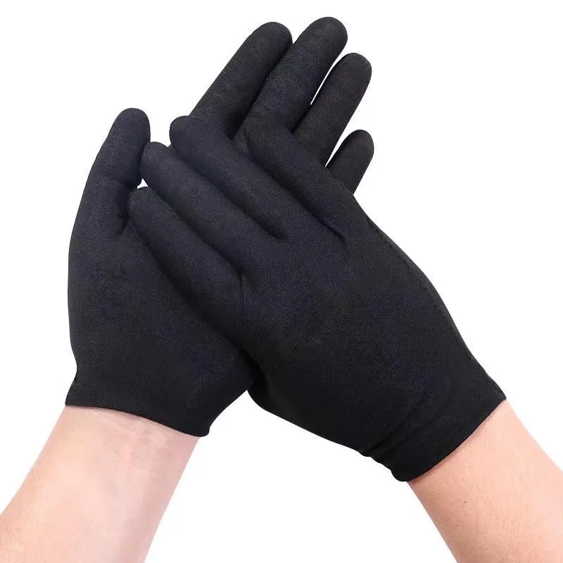 

Handling Jewelry Washable Black Working Cotton Dry Gloves Hands Moisturizing Coin Inspection For Gloves Gloves Spa Serving Art
