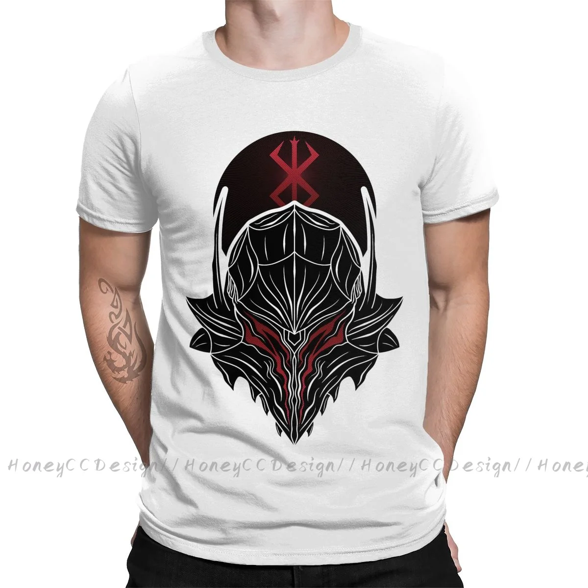 

High Quality Men Berserk Guts Black T-Shirt Berserker Pure Cotton Shirt Tees Harajuku TShirt