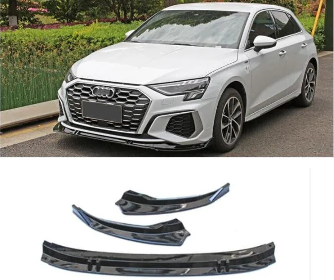 

Высококачественные разветвители для переднего бампера из АБС-пластика, спойлер для Audi A3 S3 Sline Hatchback 2020 2021 2022 2023 3 шт./компл.