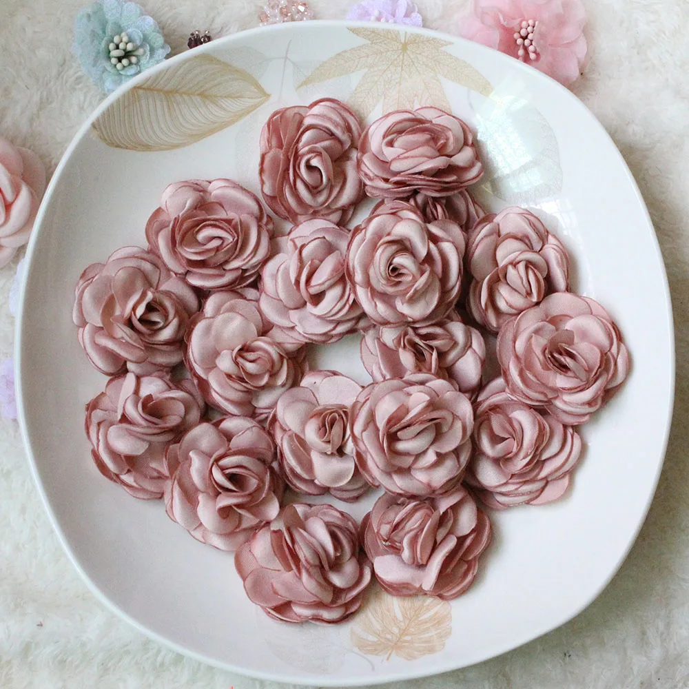 

10Pcs/Lot,New 1.5" 3D Burned Flower For Children's Clothes,DIY Rosette Flower Accessories For Wedding Dress Shoes Brooches