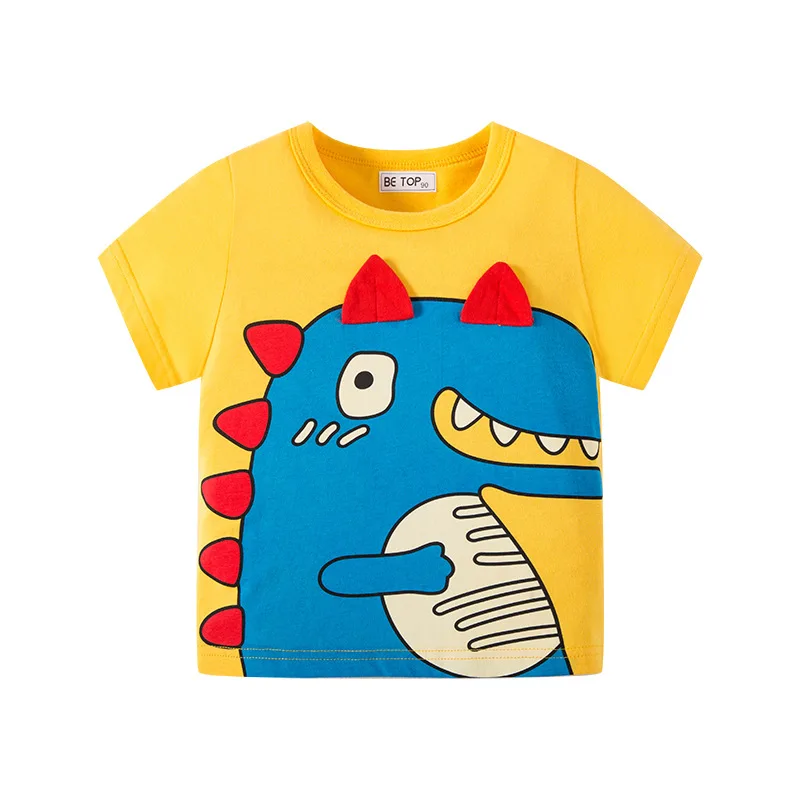 Kid's T-shirts Cartoon Dinosaur Camouflage Short Sleeves Baby Tops Cotton Quality Little Boys.Girls Summer Clothes