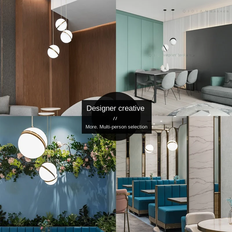 Круглые подвесные лампы в скандинавском стиле с шариками E27 для спальни