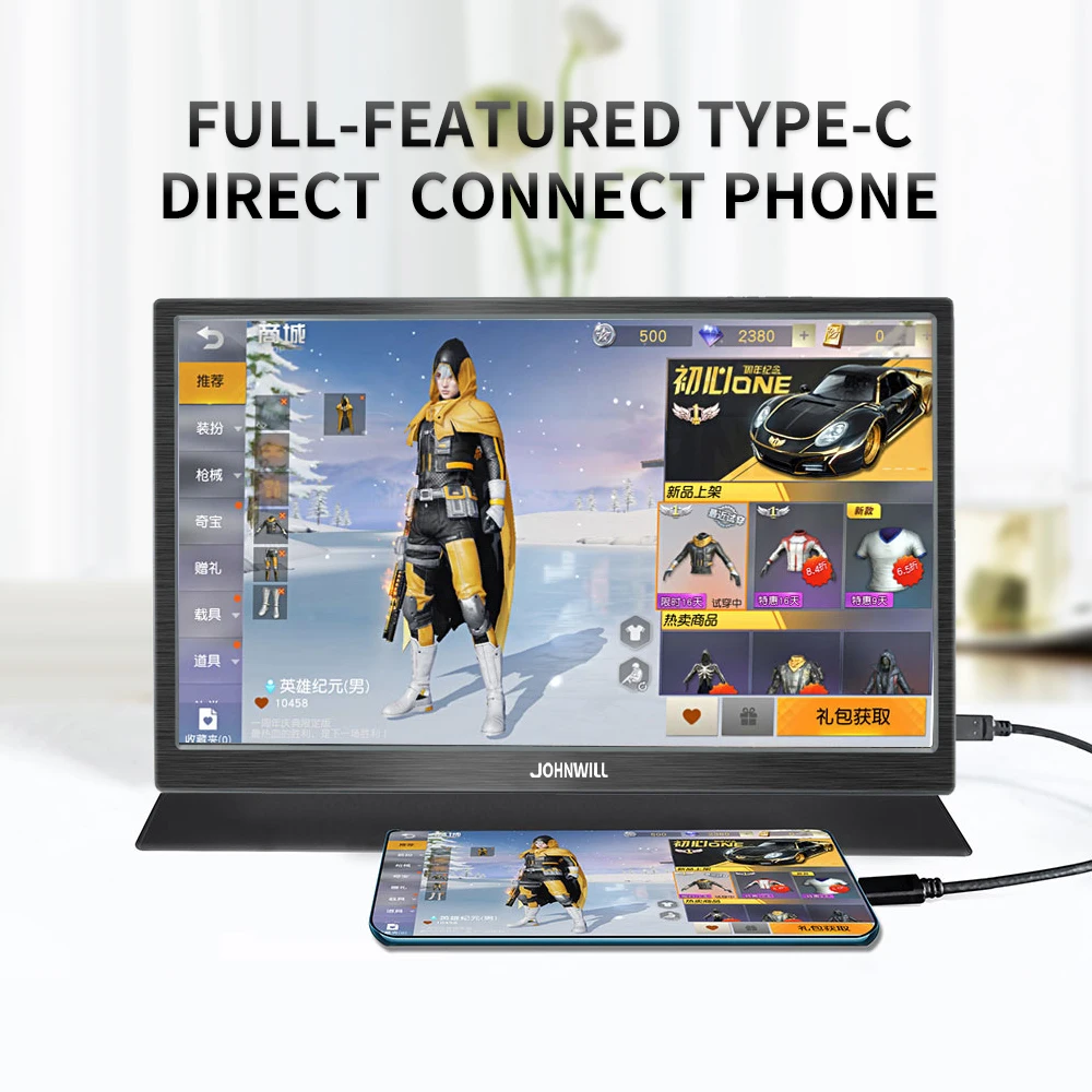 FULL HD портативный монитор 15 6 дюймов 1080P type c HDMI компьютерный для ноутбука raspberry pi ps4